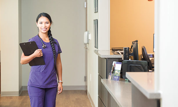 nurse smiling