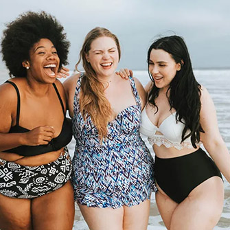 group of women on the beach