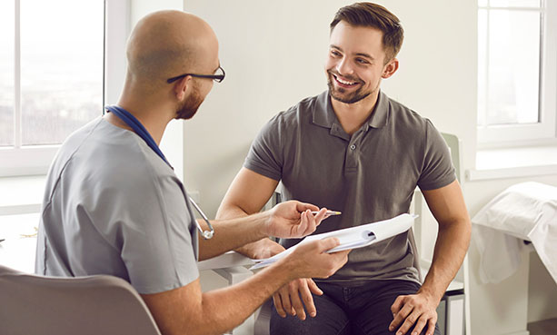 gastroenterology doctor talking to patient